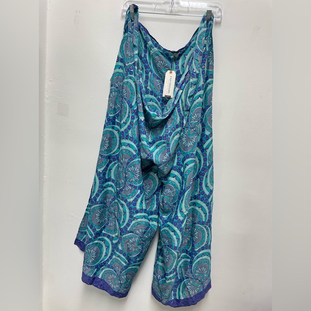 EARTHBOUND Teal and Purple Swirl Print Pants Boho Style Size S